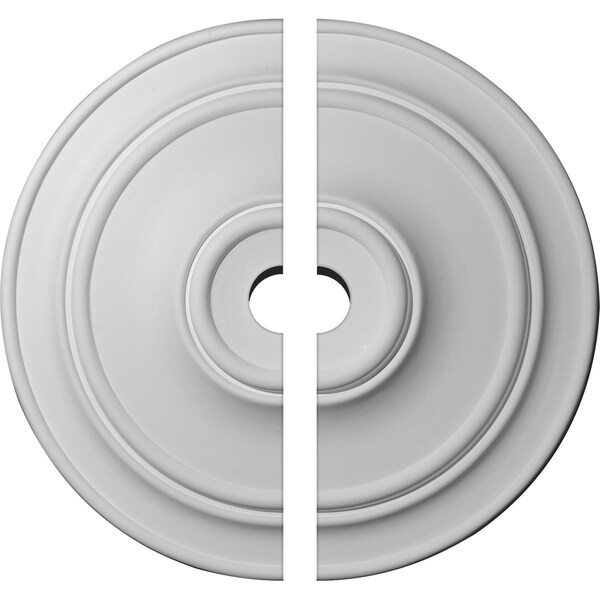 Ekena Millwork Small Classic Ceiling Medallion, Two Piece (Fits Canopies up to 10"), 40 1/4"OD x 5"ID x 3 1/8"P CM40CL2-05000 - main